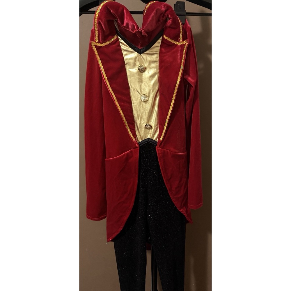 Red Velvet and Gold Vest Circus Ringmaster Kid's Costume